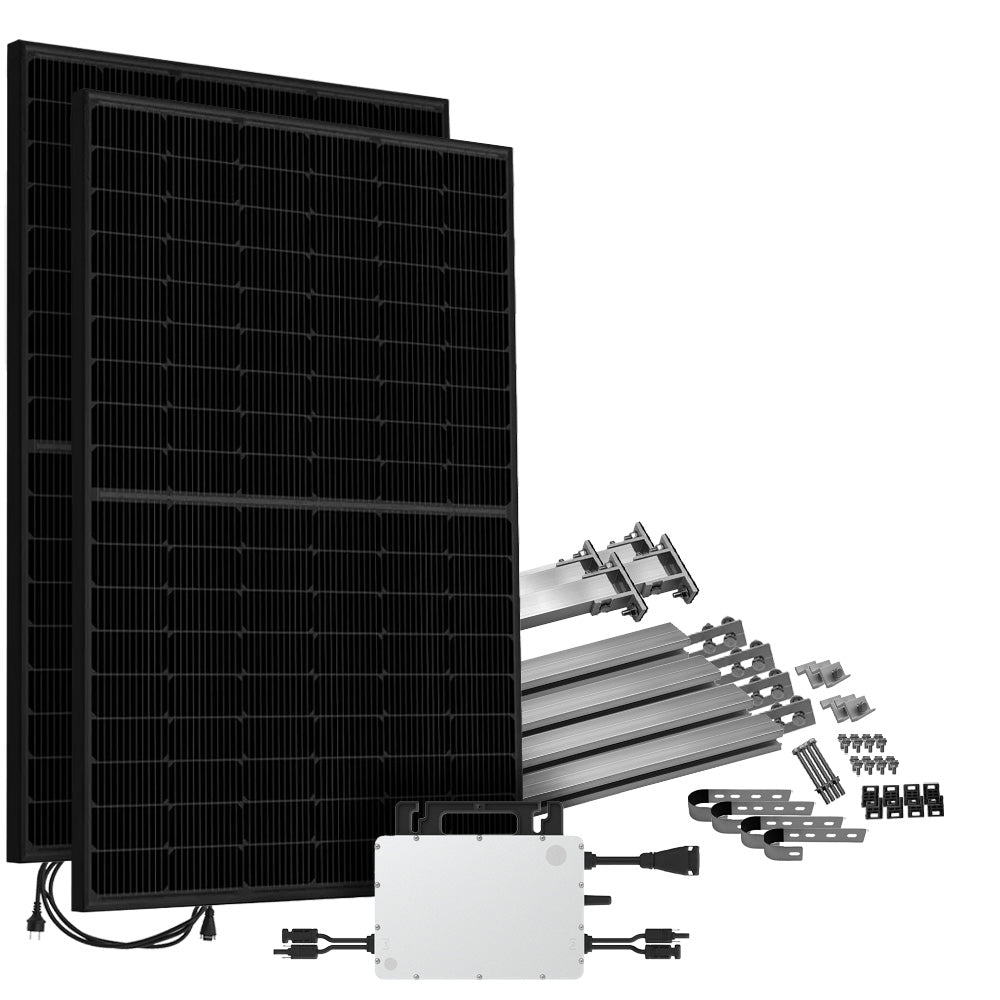 Balkonkraftwerk Solar‑Direct 900W Bifazial – Steckdosefertig – Mit oder ohne Halterung